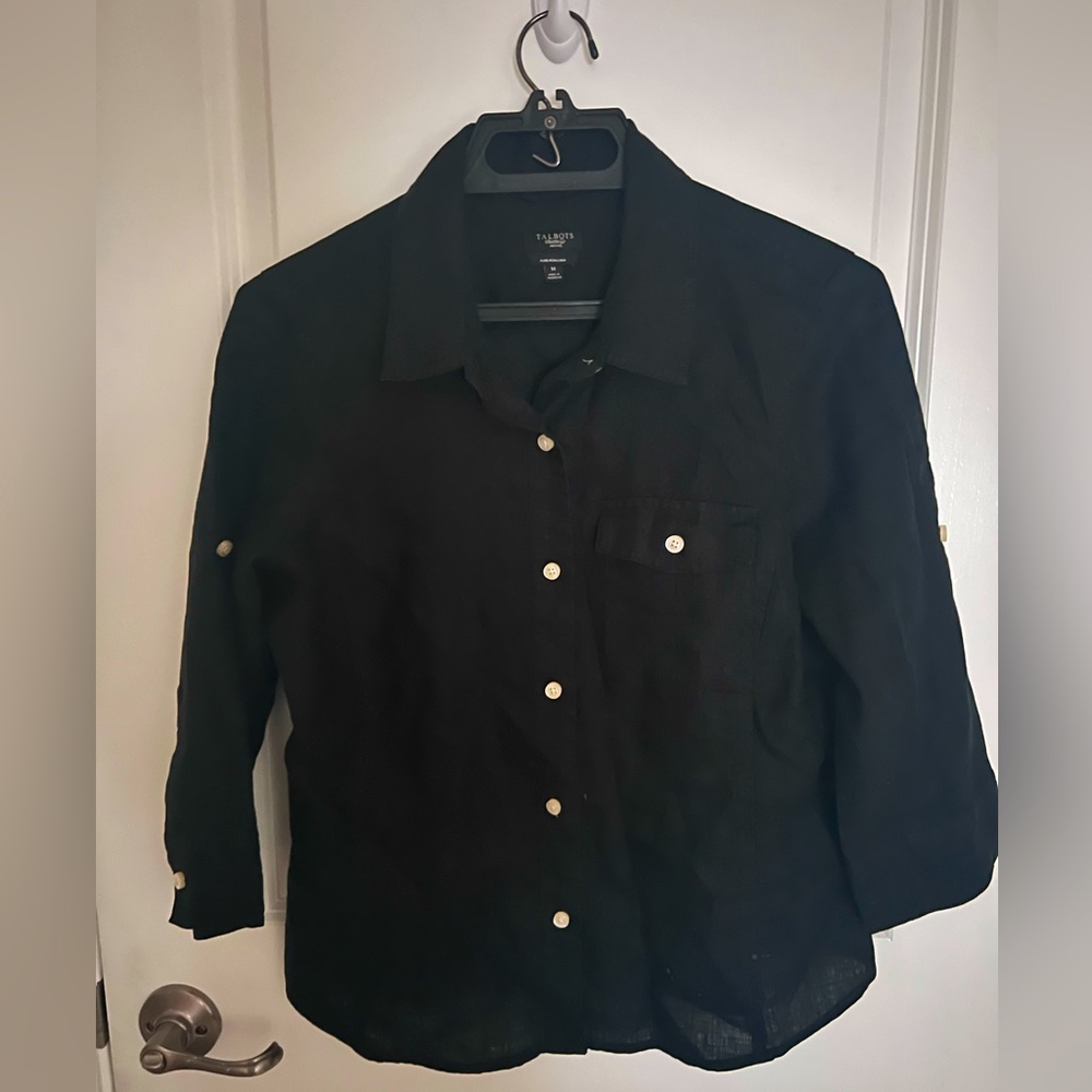 Talbots petite button down - 100% linen (size M)